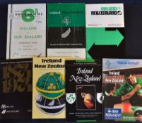 Collection of Ireland vs New Zealand rugby programmes from 1950's onwards to include '54, '63, '