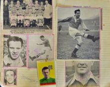 Autograph Football Scrapbook circa early 1950s containing multi signatures of players and teams,