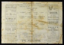 1924 England (Grand Slam) v Scotland rugby programme played 15th March at Twickenham, Grand Slam