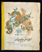 Rare 1906 South Africa Rugby Football Team commemorative music sheet - titled "The Springbok