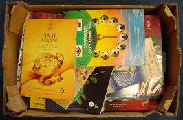 Box of European Final football programmes to include over 50 UEFA final programmes covering European