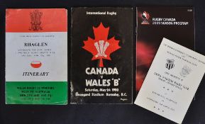 Collection of Wales rugby signed programmes to incl a scarce 1969 Welsh Rugby Supporters' Tour
