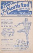 Pre War Preston v Bolton football programme date 7 October in good, clean condition, with the date