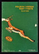 1976 South Africa v New Zealand All Blacks rugby programme -4th test match played at Ellis Park on