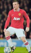 Manchester United Wayne Rooney colour print on canvas depicting an action scene wearing the number