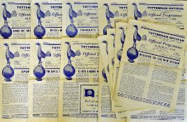 1955/56 Tottenham Hotspur home football programmes to include Manchester Utd, Chelsea, Manchester