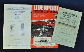 1948/49 Swindon Town v Walsall football programme dated 20 Nov, t/w 1969 Brighton v Walsall FACC