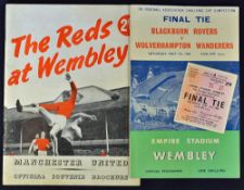 1960 FA Cup Final Wolverhampton Wanderers v Blackburn Rovers football programme plus south ground