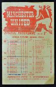 1945/46 Manchester United v Sheffield United War League North football programme at Maine Road