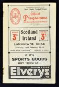 1935 Ireland (Champions) vs Scotland rugby programme played at Lansdowne Road very clean very slight