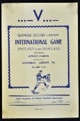 Unusual fixture circa 1945 Scotland v England Services football programme in the Mewata Stadium,