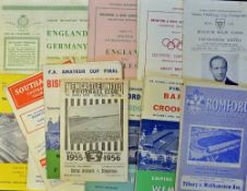 Collection of 1950s onwards Amateur or Non-League football programmes includes 1955 FA Amateur