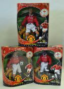 3x Manchester United 'Heroes of the Treble' Figures collectors series featuring David Beckham,