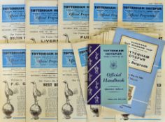 1962/63 Tottenham Hotspur home football programmes to include Glasgow Rangers (ECWC), Burnley (FAC),