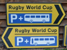 Rugby World Cup 2015 Park and Ride Road Signs a selection of 4x large yellow road signs, produced