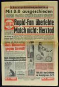 Rare 1968/69 Rapid Vienna v Manchester United European Cup quarter-final match newspaper the '