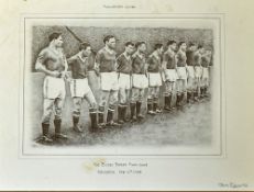 Manchester United 'Busby Babes Last Line Up' print signed by the artist, a black and white image