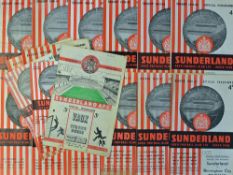 Sunderland 1950s-60s football programme selection homes, includes 1954 West Bromwich Albion, 1955