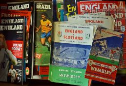 Large collection of England football programmes from 1950's includes a good selection of away