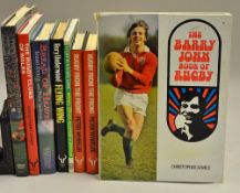 7x various signed rugby books to incl "The Barry John Book of Rugby", JBG Thomas "The Illustrated