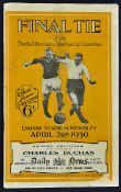 1930 FA Cup Final Arsenal v Huddersfield Town football programme at Wembley26 April 1930 official