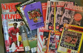 Assorted 1970s onwards Liverpool football programme selection includes 1959 v Barnsley, 1965 v FC