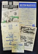 Selection of Manchester United away football programmes to include 1951/52 Derby County, 1956/57