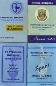 1950s onwards Tottenham Hotspur Official Handbooks for seasons 1954/55, 1955/56, 1956/57 and 1958/