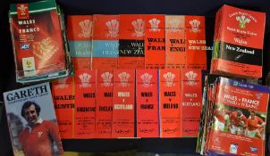 Large collection of Wales rugby programmes from the 1950's onwards to incl Five/Six Nations some (