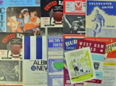 Selection of 1960s postponed match football programmes to include 1964/65 Bolton Wanderers v Cardiff