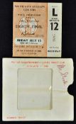 1966 World Cup Uruguay v France football match ticket for the only game played at the White City