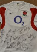 2006 England Official Signed International rugby shirt - embroidered to the lower left with official