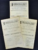 Collection of 1940s Huddersfield Town v Manchester United football programmes includes 1946/47,