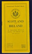 1928 Scotland v Ireland(runners up) rugby programme played at Murrayfield one team change