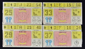 1978 World Cup football tickets to include Italy v West Germany 14 June, Italy v Austria 18 June,