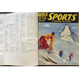 1953 Bound volumes of World Sports Magazines each magazine contains covers, to the front is the