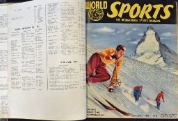 1953 Bound volumes of World Sports Magazines each magazine contains covers, to the front is the