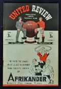 1946/47 Manchester United v Nottingham Forest FA Cup football programme date 25 January in fair to