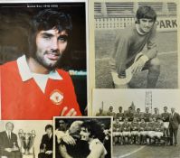 George Best football memorabilia to include 1965 b&w team group photo of Manchester Utd with 14