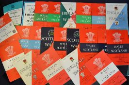 Collection of Wales rugby programmes from the 1950s (H&A) mostly Five Nations to incl 3 v Ireland '