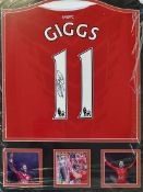 Ryan Giggs Signed Manchester United football shirt a replica home shirt with 11 Giggs to the