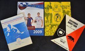 Collection of USA rugby related overseas programmes to incl 1983 USA rugby tour programme