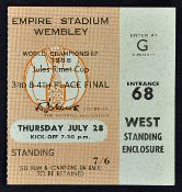 1966 World Cup USSR v Portugal football match ticket date 30 July for the third/fourth place at