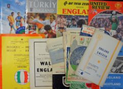 Selection of 1950s onwards International football programmes to include 1947 England v Sweden,