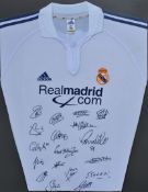 2001-2002 Signed Real Madrid football shirt signed by Zidane, Ronaldo, Carlos, Hierro, Raul,