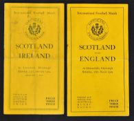 2x 1920's Scotland rugby programmes (H) to incl vs Ireland '24 and vs England '29, played at