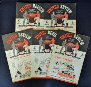 1947/48 Selection of Manchester United home football programmes to include v Burnley, Arsenal,