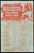 1945/46 War League North Manchester United v Newcastle United football programme at Maine Road