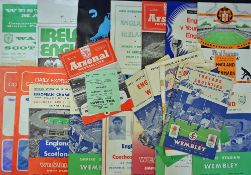 Selection of 1950s onwards England International programmes to include 1951 Argentina, Austria, 1952