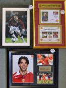 Manchester United Signed Displays including Wayne Rooney colour print, Ruud Van Nistelrooy colour